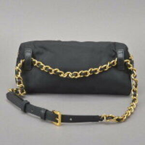 Prada bag belt shoulder chain Waist leather Bag hip black
